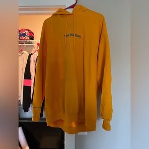 You Matter Hoodie. XXL. Yellow with blue embroidery.